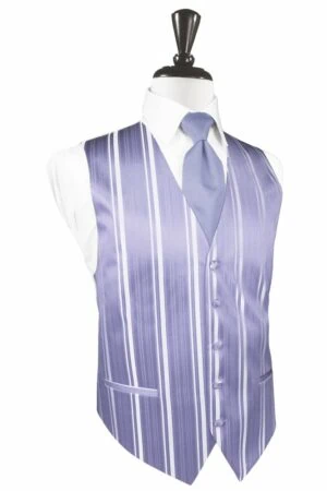 Periwinkle Striped Satin Vest