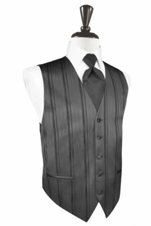 Pewter Striped Satin Vest