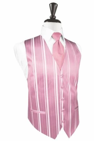 Rose Petal Striped Satin Vest
