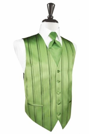 Sage Striped Satin Vest