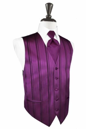 Sangria Striped Satin Vest