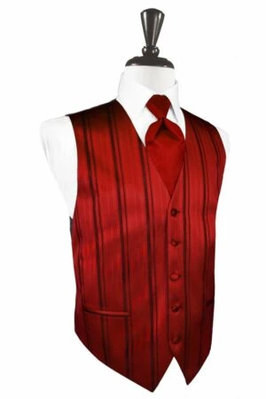 Scarlet Striped Satin Vest