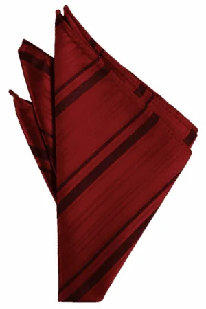Apple Striped Satin Pocket Square