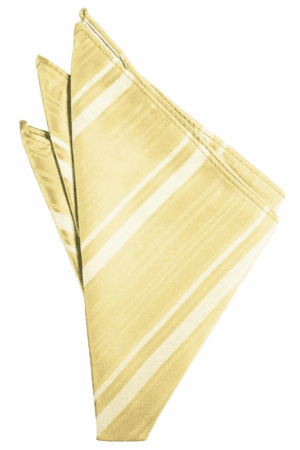 Banana Striped Satin Pocket Square
