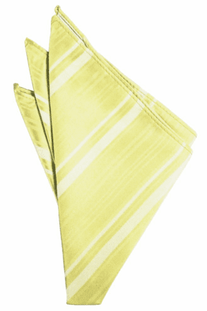 Canary Striped Satin Pocket Square