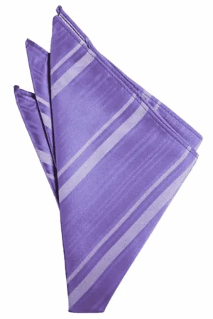 Freesia Striped Satin Pocket Square