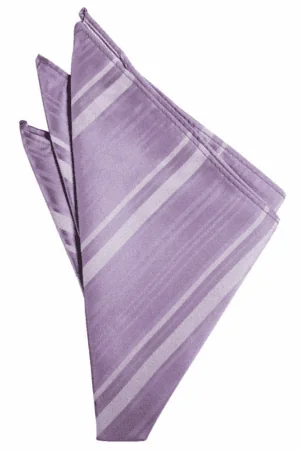 Heather Striped Satin Pocket Square