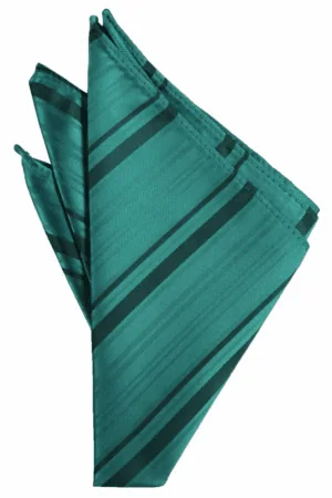 Jade Striped Satin Pocket Square