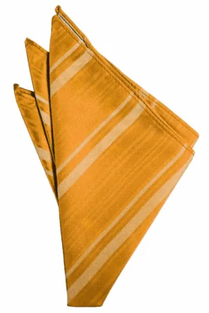 Mandarin Striped Satin Pocket Square