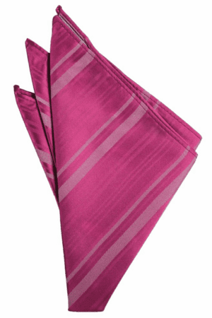 Watermelon Striped Satin Pocket Square