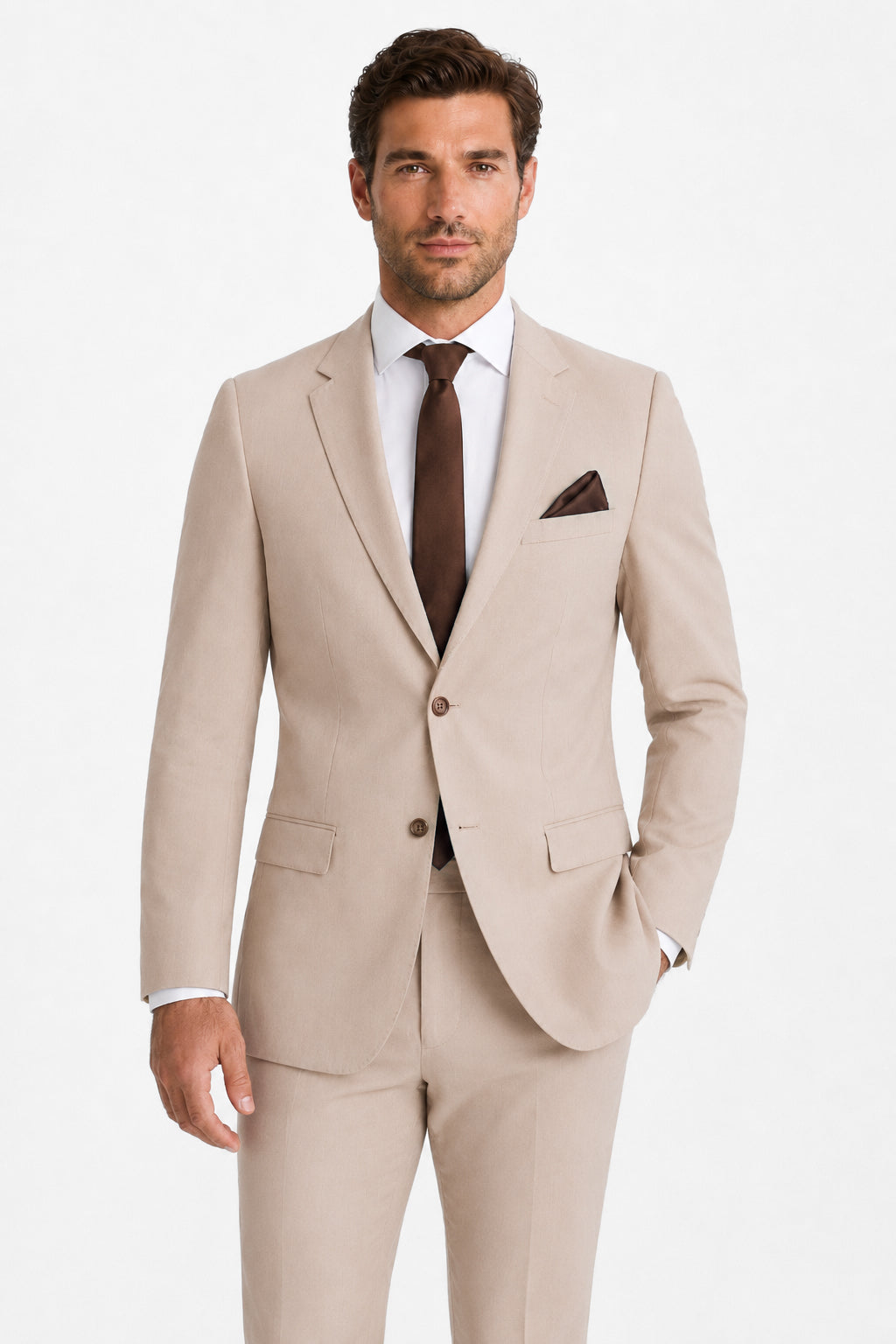 Tan Suit angle 2 | TuxKit Tan Suit angle 2