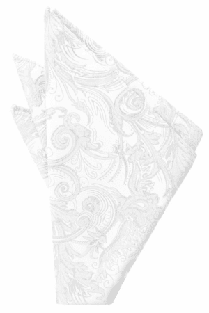 White Tapestry Pocket Square