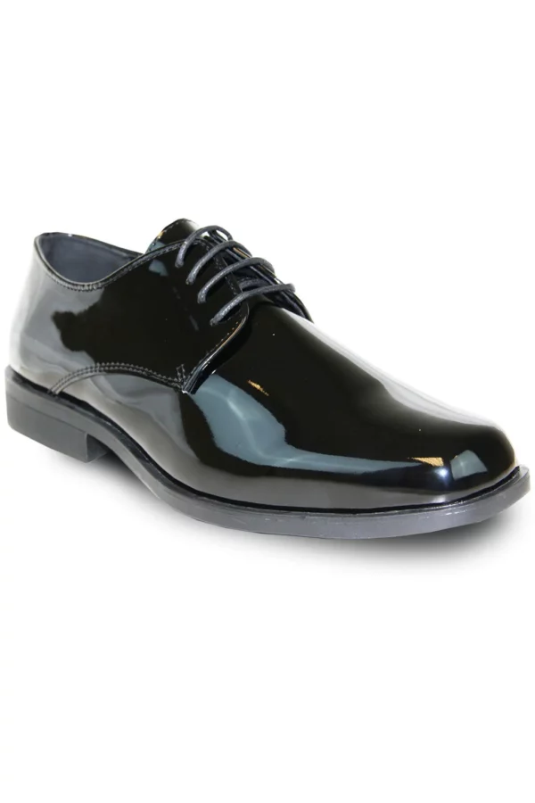 black vangelo shiny tuxedo shoe