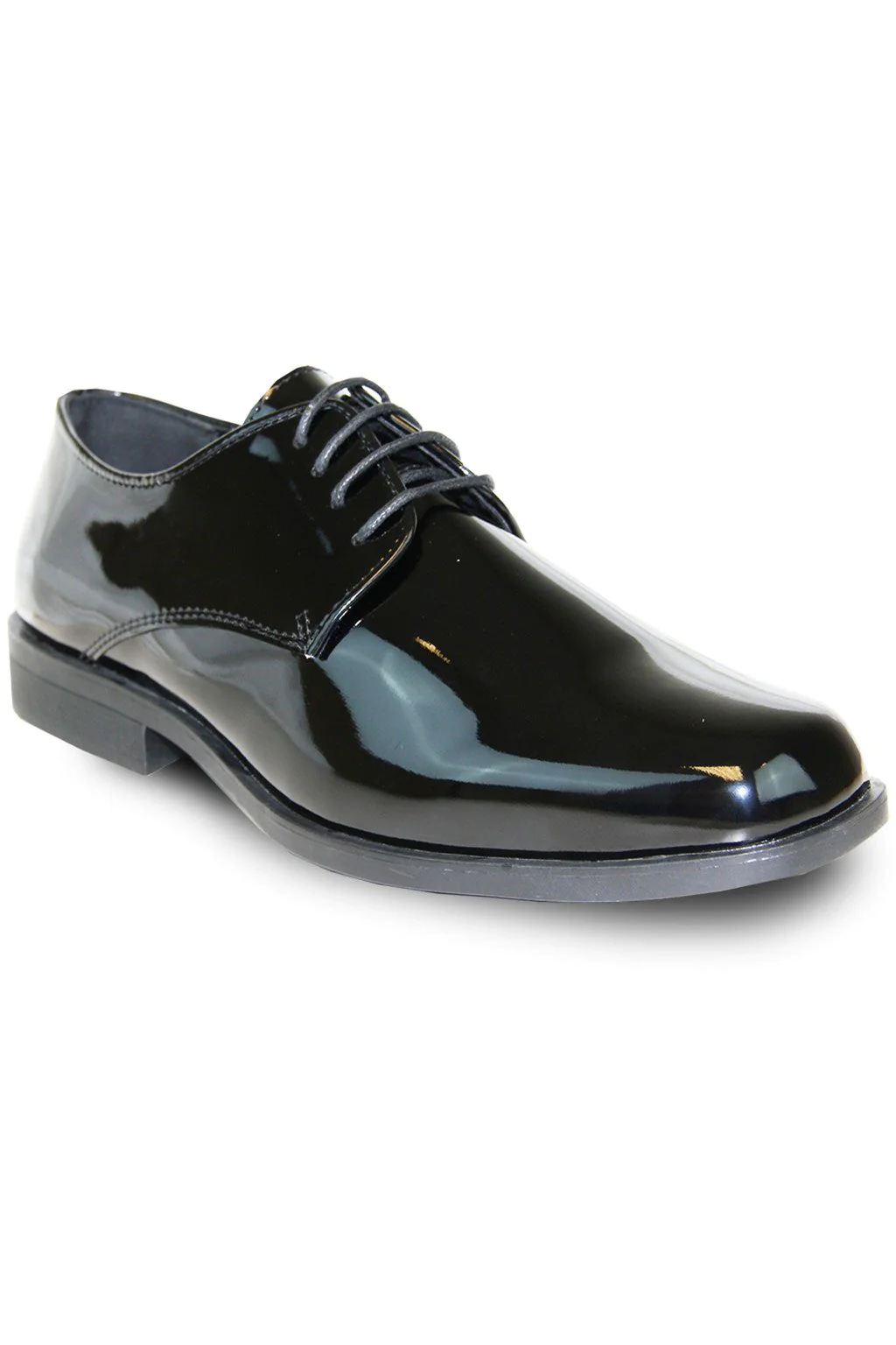 black vangelo shiny tuxedo shoe
