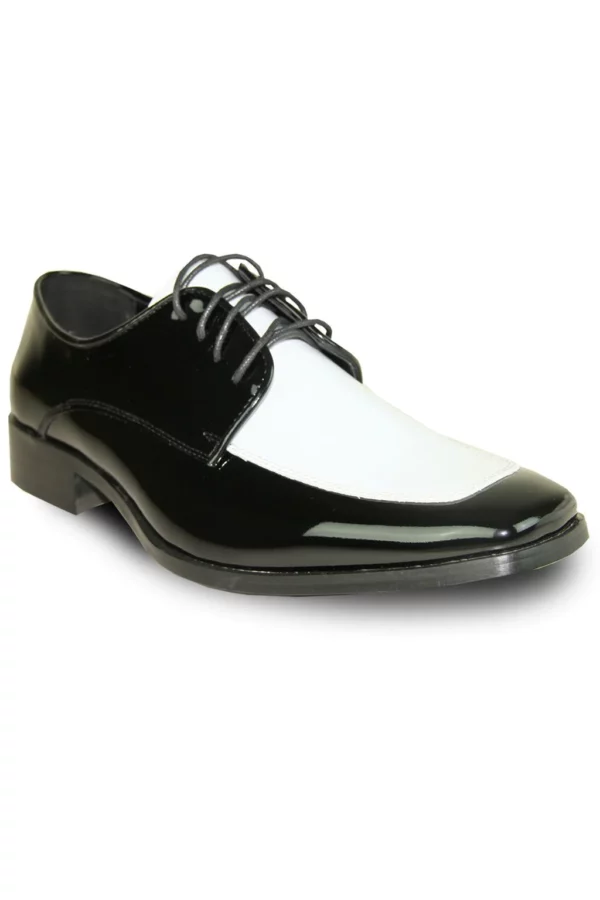black and white tuxedo shoe