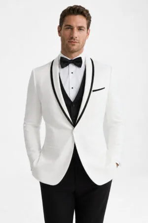 White Waverly Tuxedo angle 1
