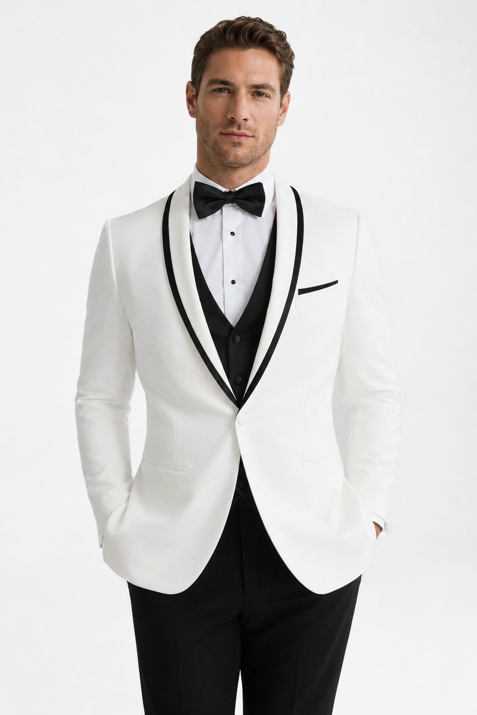 White Waverly Tuxedo angle 1 | TuxKit White Waverly Tuxedo angle 1