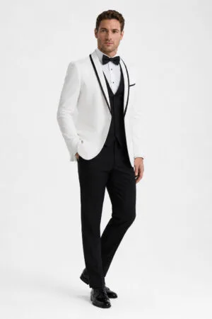 White Waverly Tuxedo angle 2