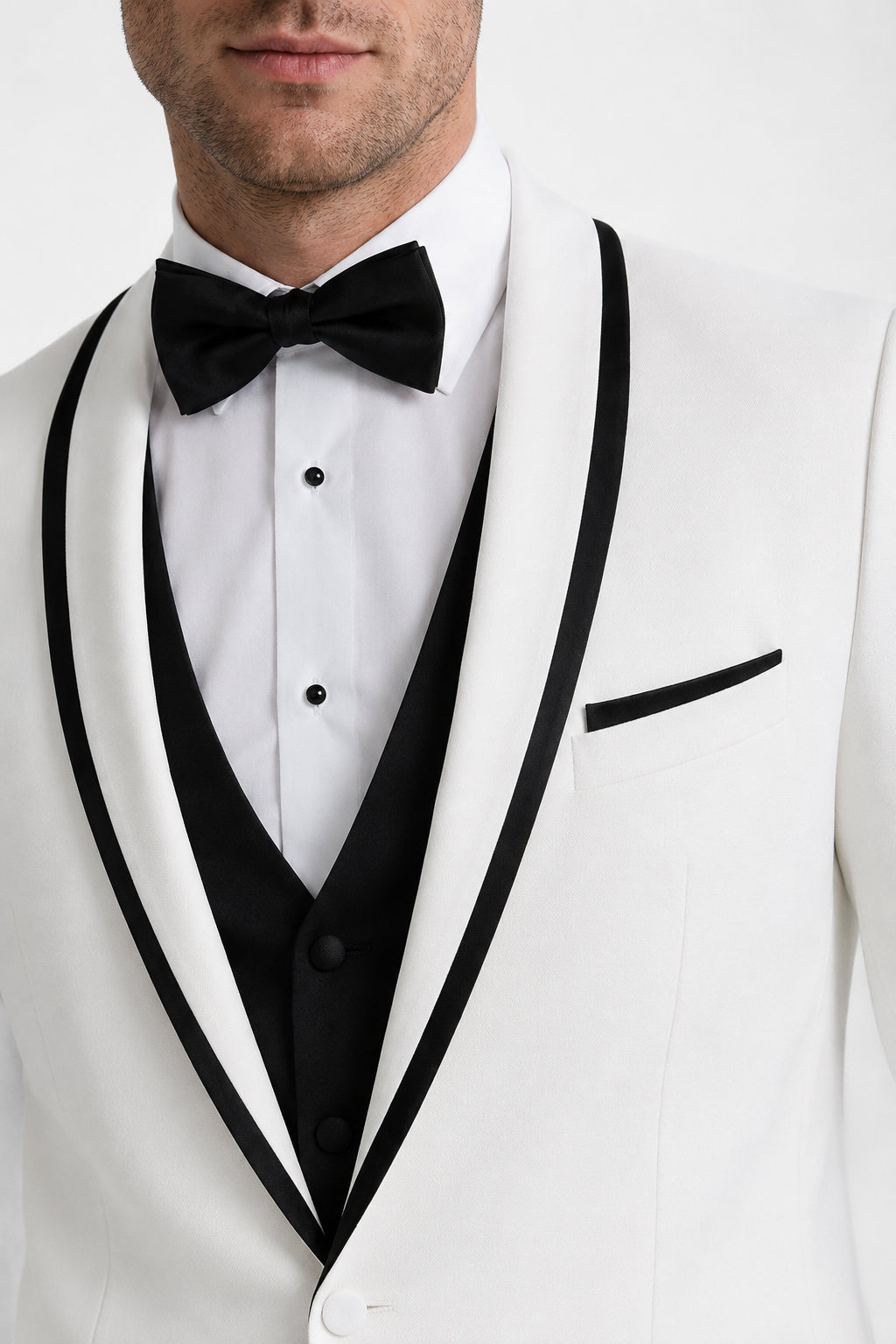 White Waverly Tuxedo angle 3 | TuxKit White Waverly Tuxedo angle 3