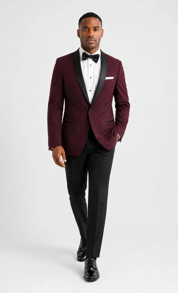 Wine Shawl Tuxedo angle 3