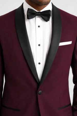 Wine Shawl Tuxedo angle 2