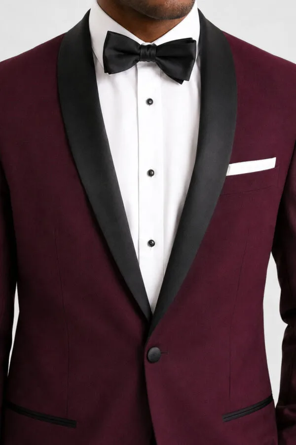 Wine Shawl Tuxedo angle 2