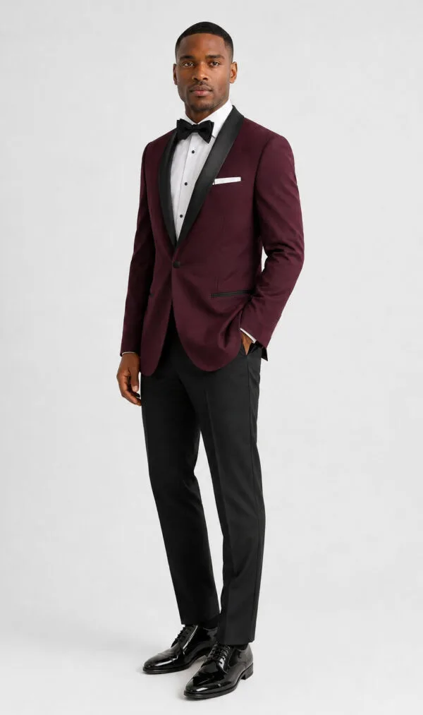 Wine Shawl Tuxedo angle 5