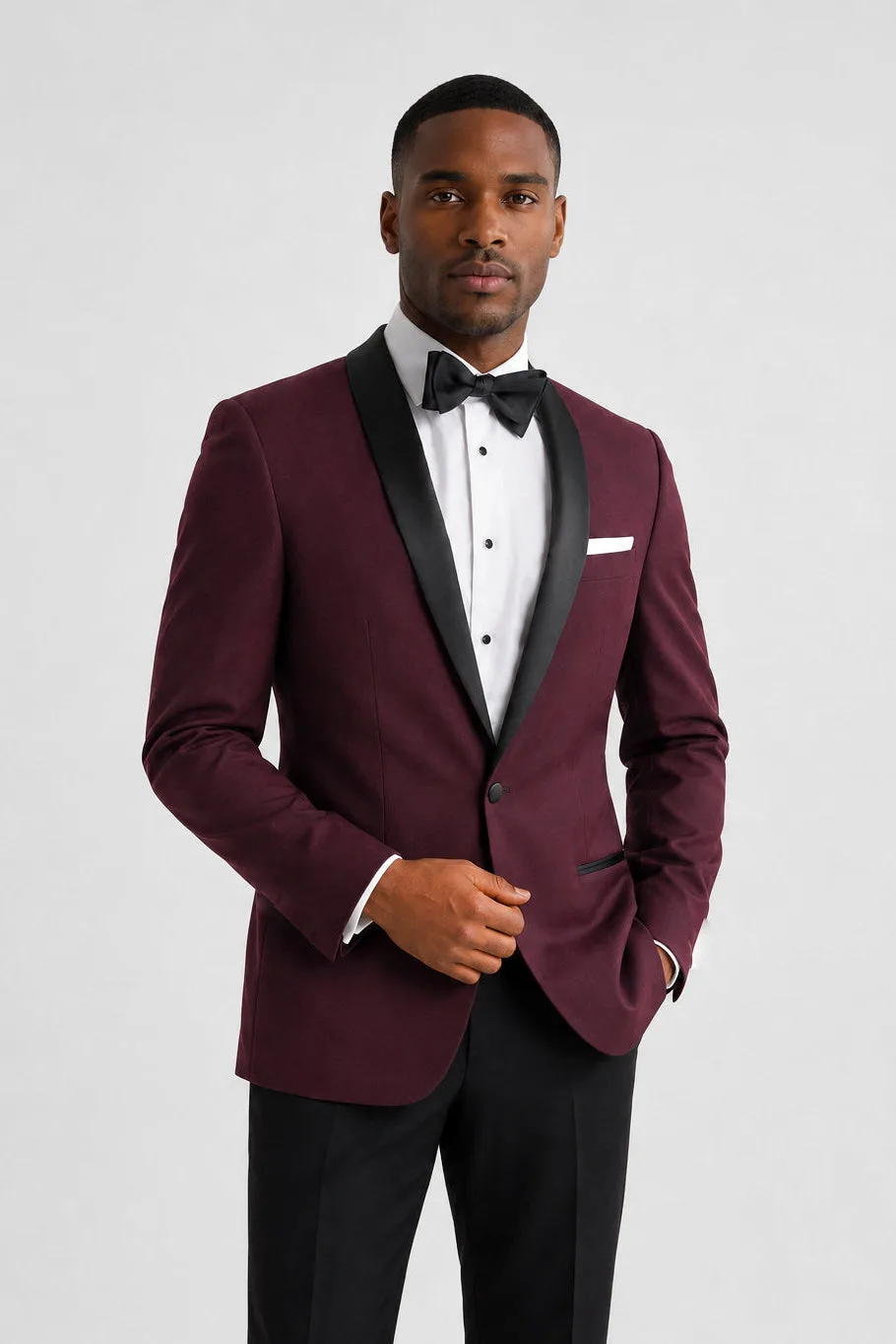 Wine Shawl Tuxedo angle 1