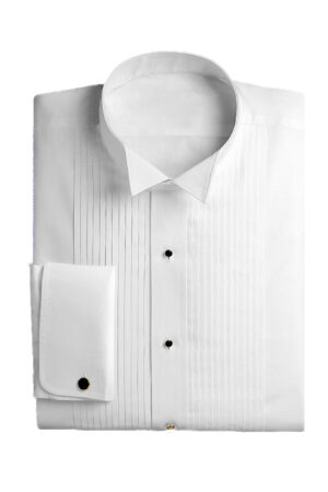 White Wingtip Shirt (Pleated)