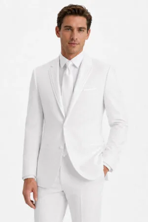 White Madison Tuxedo angle 1