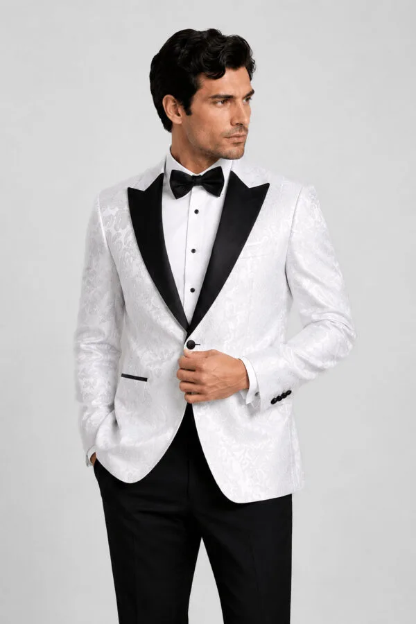 White Paisley Tuxedo angle 2